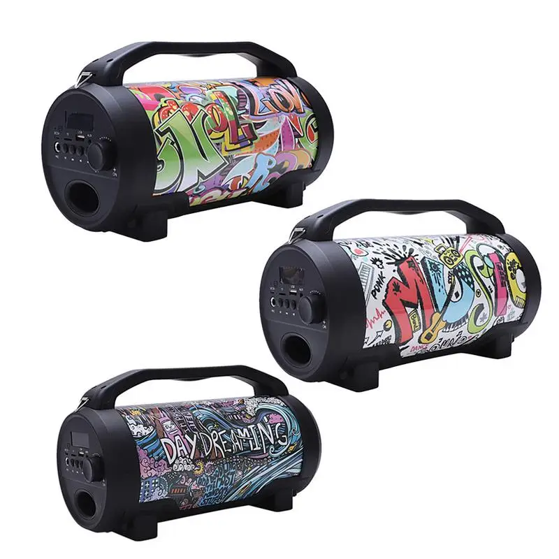 

Led Colorful Subwoofer Portable 5 Inch Barrel Bluetooth Audio Card Usb Speaker Portable Outdoor Subwoofer Stereo High Quality