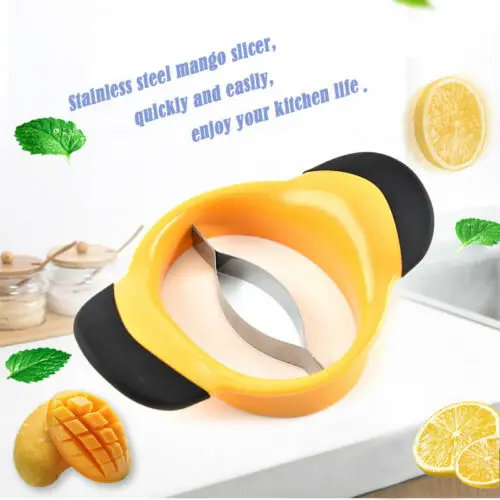 

1pc Stainless Steel Mango Splitter Slicer Cutter Peach Fruit Splitter Mango Cutter Pit Remover Slicer Cutter Gadget Accessories