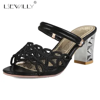 

Lsewilly 2019 New fashion women shoes peep toe summer sandals women ladies dress shoes square heel casual shoes female E809