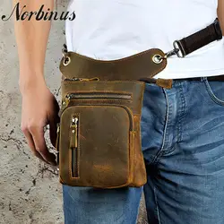 Norbinus Для мужчин бедра падение ноги сумка человек мотоциклист сумка Хип ремень поясная сумка мужская из натуральной кожи талии сумка