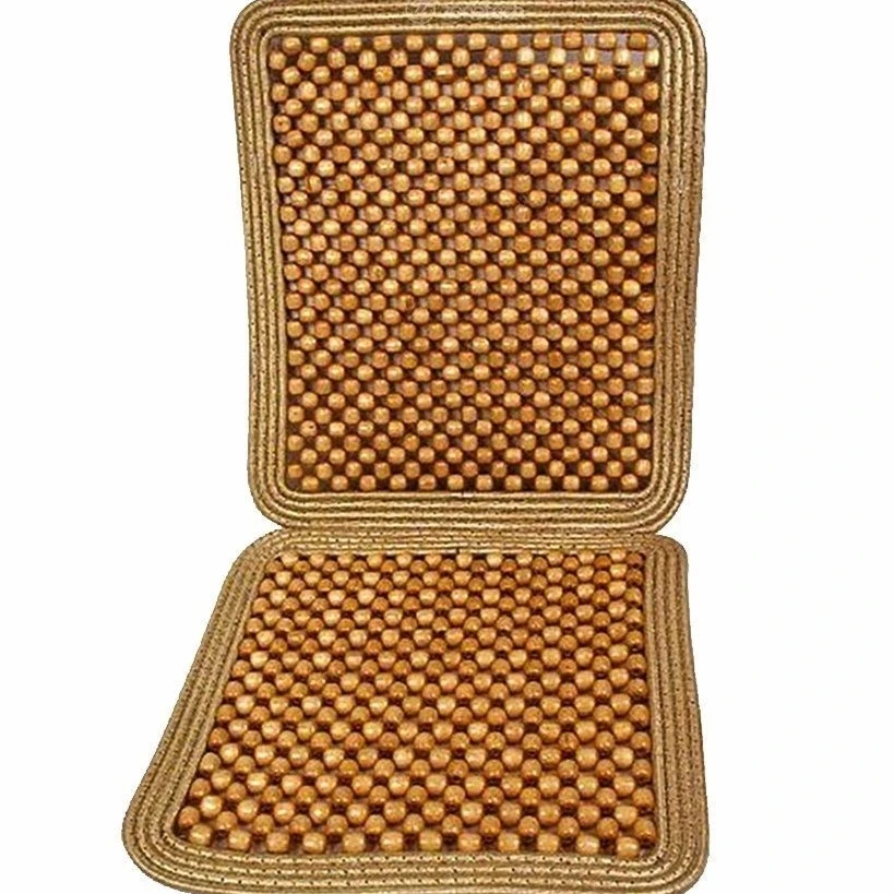 Zone Tech Natural Wooden Beaded Massage Seat Cushion Car Home Chair Cover Tan | Дом и сад