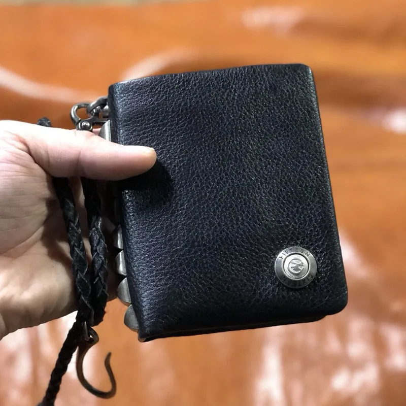 

Luxury Brand Genuine Leather Men Wallet Men's Vintage Handmade Vegetable Tanned Cowhide Short Wallets Purse Card Holder