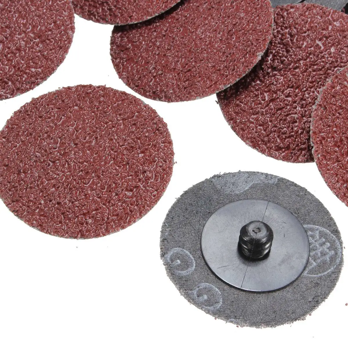 50Pcs 2 Inch Sanding Discs Roloc Type R Roll Lock Abrasive Polishing 36 Grit