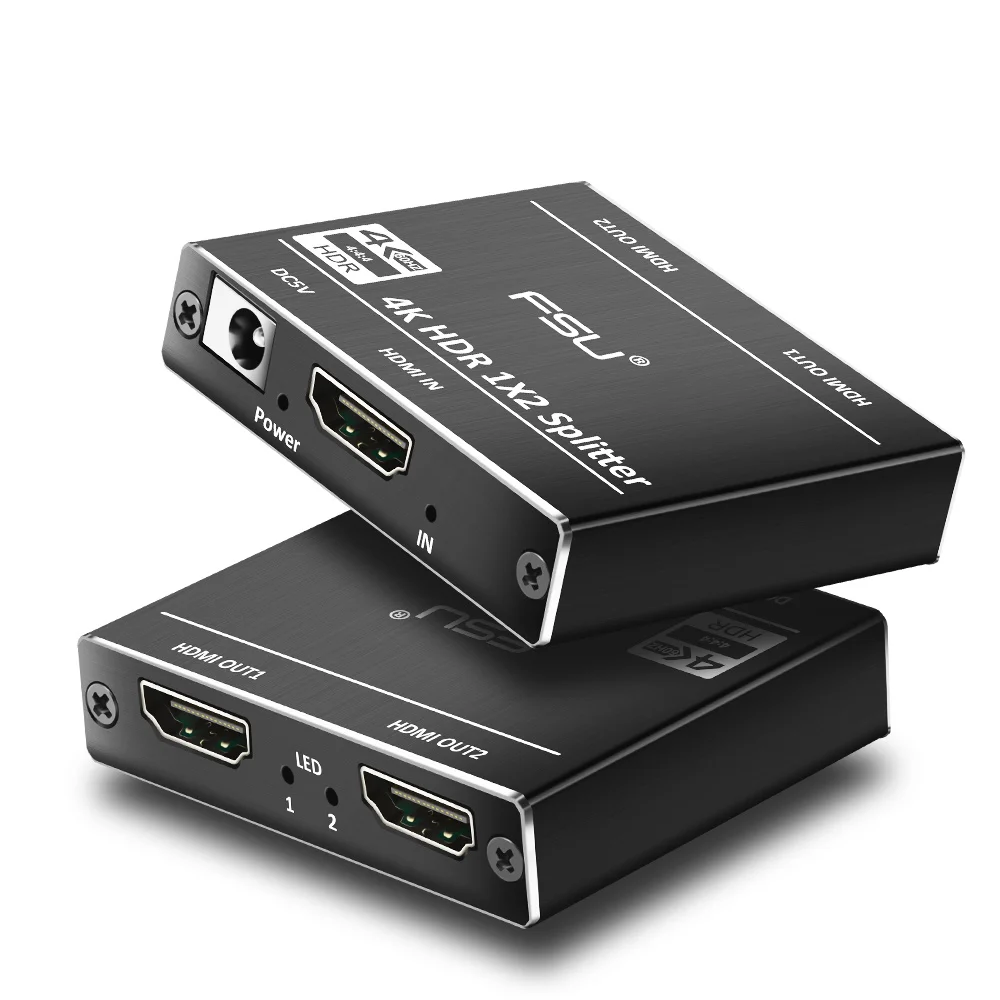 

HDMI Splitter 2.0 HDR 4K@60 HDMI Switch Switcher Full HD Video1X2 Split 1 in 2 Out Amplifier Dual Display For HDTV DVD PS3