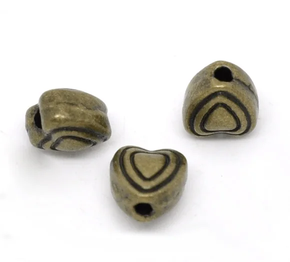 

DoreenBeads 100 Bronze Tone Heart Spacer Beads 6x6mm (B13467) yiwu