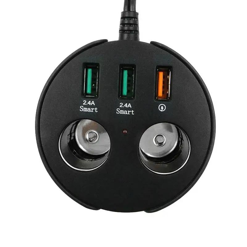 

Car Charger QC3.0 Fast Charging Cupped Holder USB Smart Vehicle Dual Socket Lighter Splitter Cigarette Ectender Multi Charging