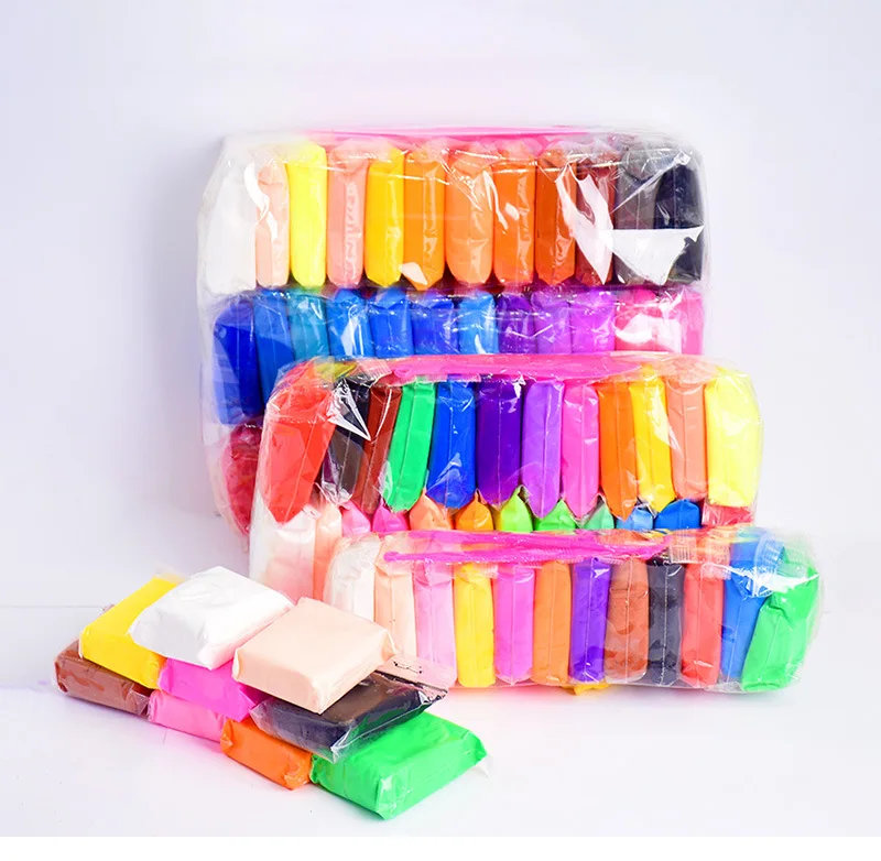 

36pcs/lot Clay Polymer Air dry Playdough tools 36colors Modelling Light DIY Plasticine Learning kids Plasticine soft blue Clay