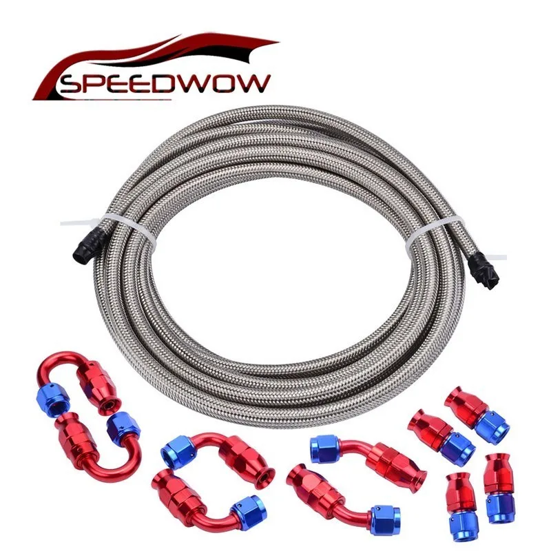 SPEEDWOW 0 + 45 90 180 градусов фитинги AN8 концевой адаптер Плетеный масляный/Топливный