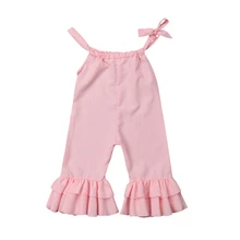Популярный комбинезон для новорожденных девочек, брючный комбинезон, комплект одежды, розовая одежда, лето, детская одежда для девочек