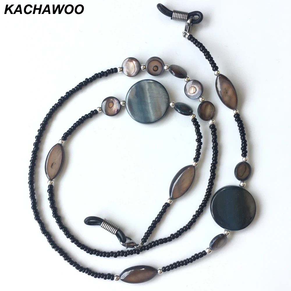 Женская Цепь для очков Kachawoo черная цепочка с бусинами держатель шнура чтения