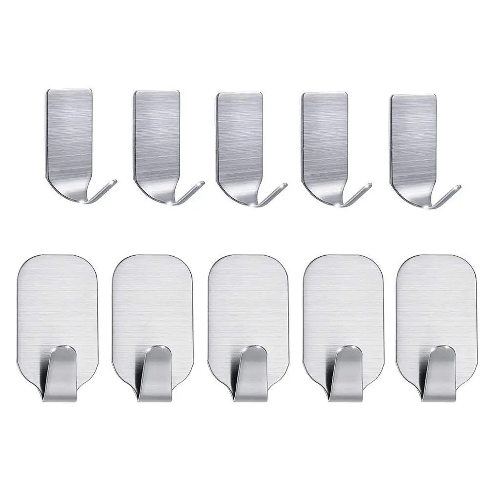 Adhesive Hooks, Wall Hanger Strong Wall Hooks Waterproof Stainless Steel Hooks For Kitchen