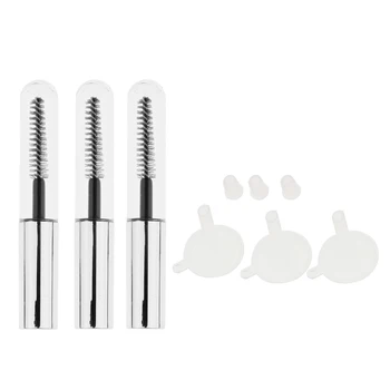 

3pc 4ml Empty Mascara Tube Bottles Eyelash Wand W/ Funnels Insertion Plugs