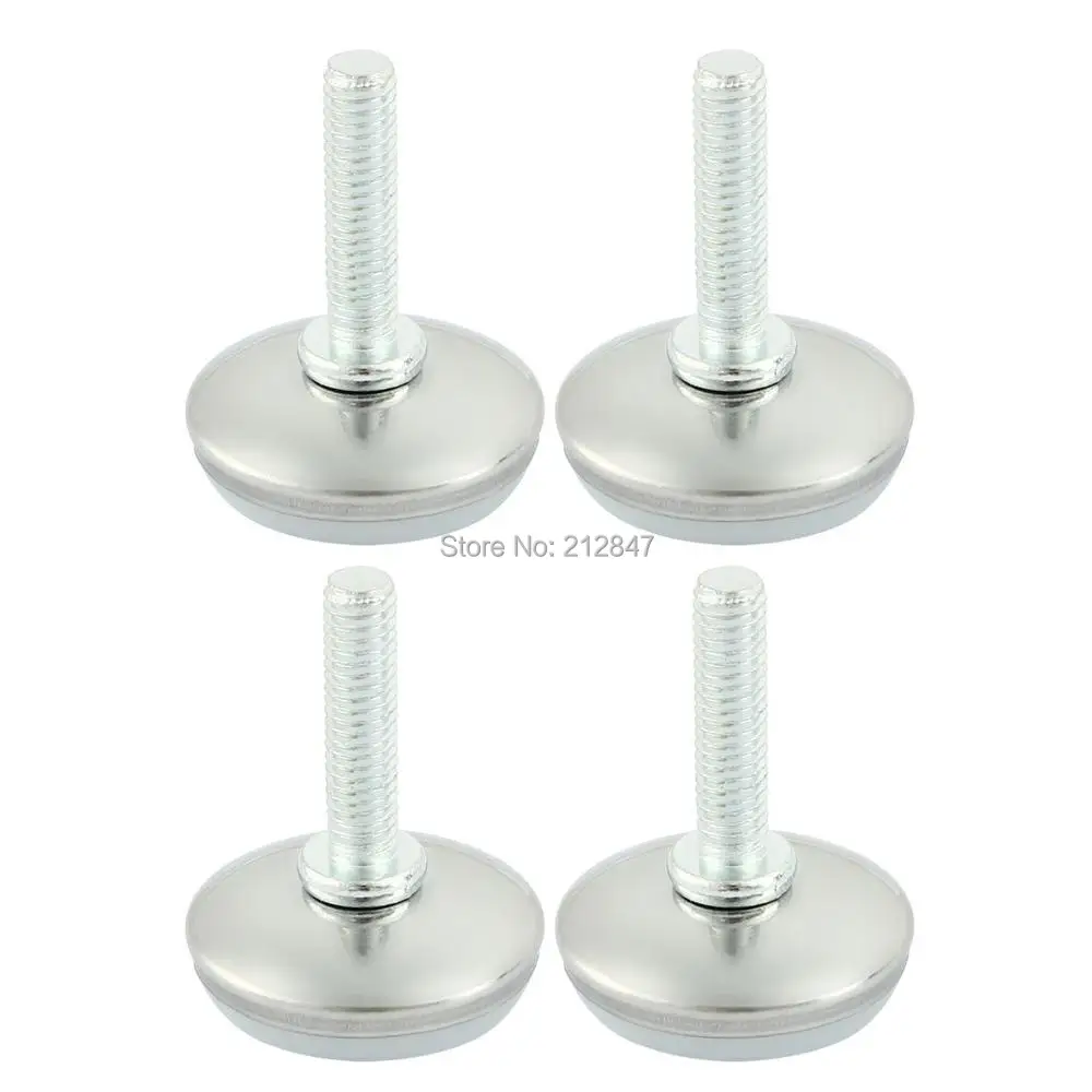 

4 Pcs M6x18mm Adjustable Thread Screw On Type Furniture Glide Leveling Foot Feet