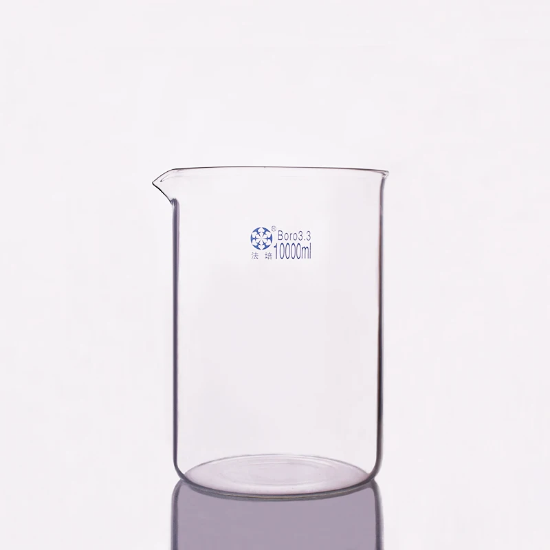 

FAPEI Beaker in low form,Capacity 10000ml,Outer diameter about 230mm,Height about 330mm,Laboratory beaker