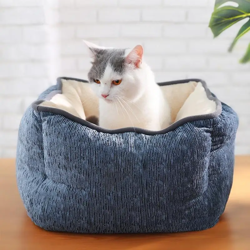 

Wholesale 45*45*23cm Elastic Pet Puppy Dogs Cats Lying Supplies Square Cat Litter Winter Nest Animals House High Quality