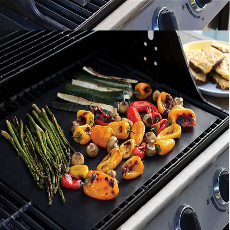 

2Pcs Non-stick BBQ Grill Mat Barbecue Baking Liners Reusable Teflon Cooking Sheets 40 * 33cm Cooking Tool