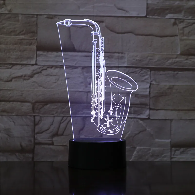 Saxphone настольная лампа 3D Светодиодная Ночная Sax музыкальный инструмент