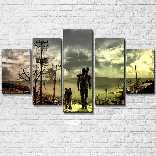 

Home Decor Modular Picture Canvas Painting 5 Piece FALLOUT V2 Game Poster Wall For Living Room Modern