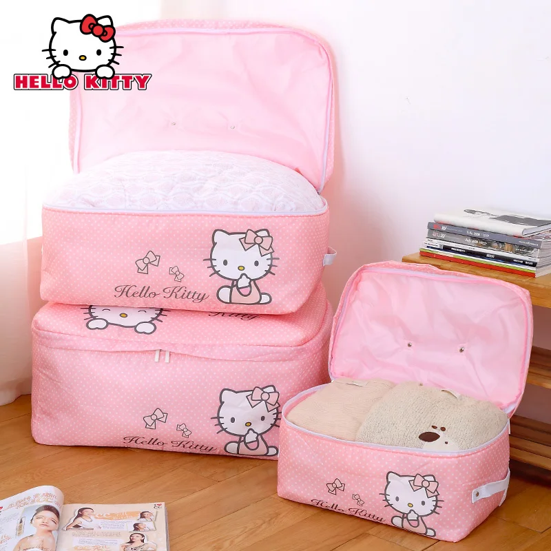 

Hello Kitty Clothes Toys Storage Kawaii Box Home Pantry Organizer Wadded Quilt Gift Boxes Closet Wardrobe Seal Pack Girl
