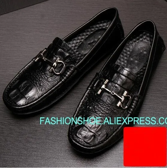 

Crocodile Leather Loafers Shoes for men Flat heel Outdoor Leisure Drivinng Shoes Size 45