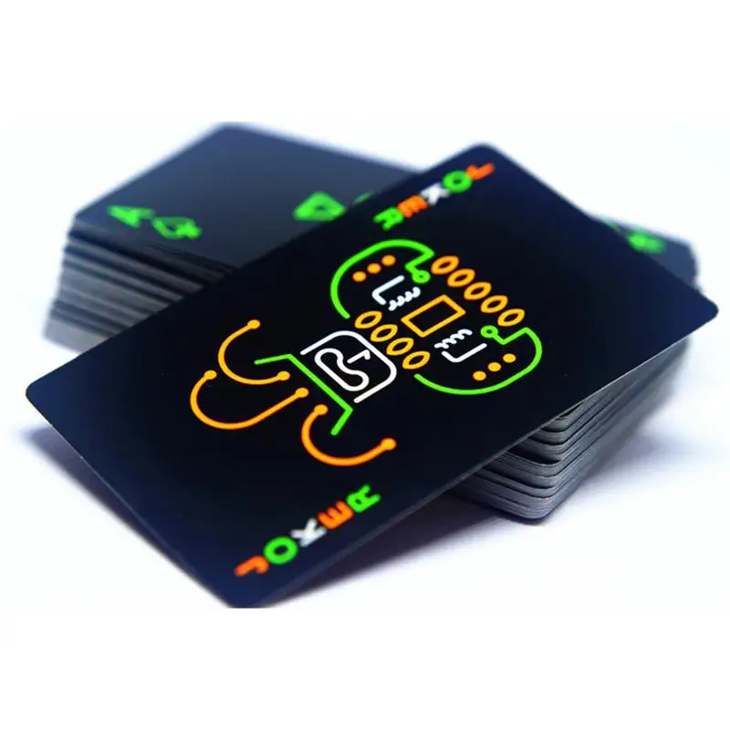 Black Luminous Fluorescent Poker Cards Playing Card Glow In The Dark Bar Party KTV Night Luminous S - 33002452994