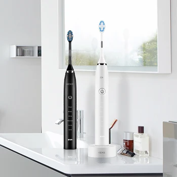 

Rechargeable Automatic Smart Timing Waterproof Electric Toothbrush 2pcs Inductive Charging Sonic Cleaning Electric Toothbrush