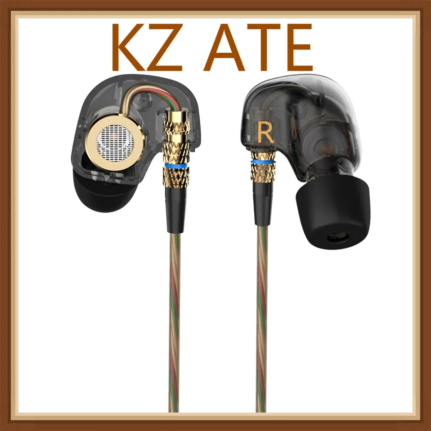 Оригинальные наушники вкладыши KZ ATE 3 5 мм Hi Fi металлические стереонаушники