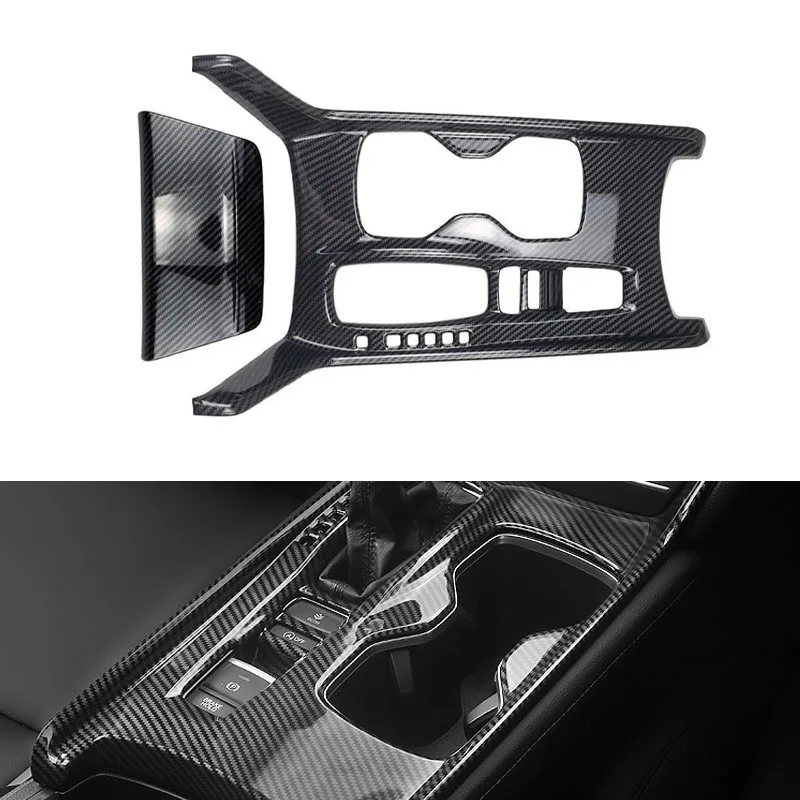 Car Carbon Center Gear Shift Knob Panel Cover Trim fit For Honda Accord