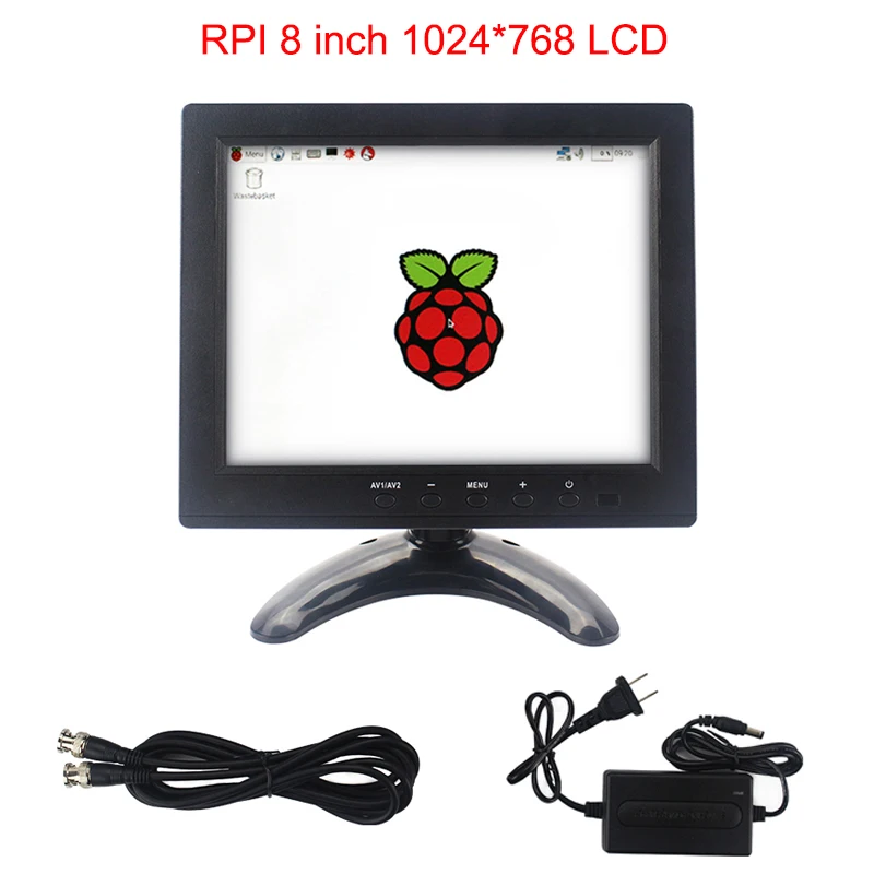 Raspberry Pi 4B/3B +/3B 8 pollici A CRISTALLI LIQUIDI 1024*768 Display HD HDMI VGA BNC AV audio Ing
