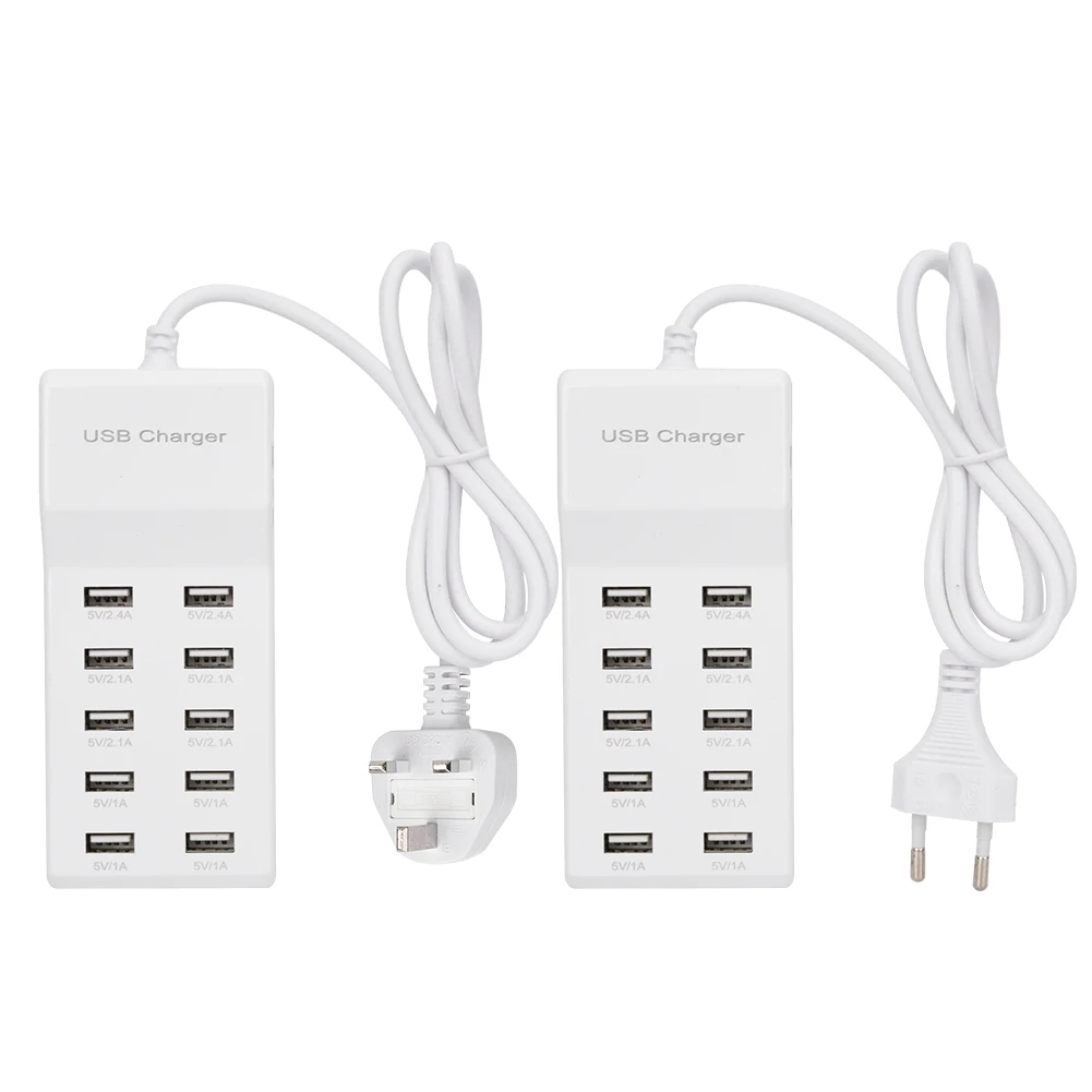Топ sale10 port 5V12A быстрый USB зарядное устройство концентратор адаптер питания 100 240