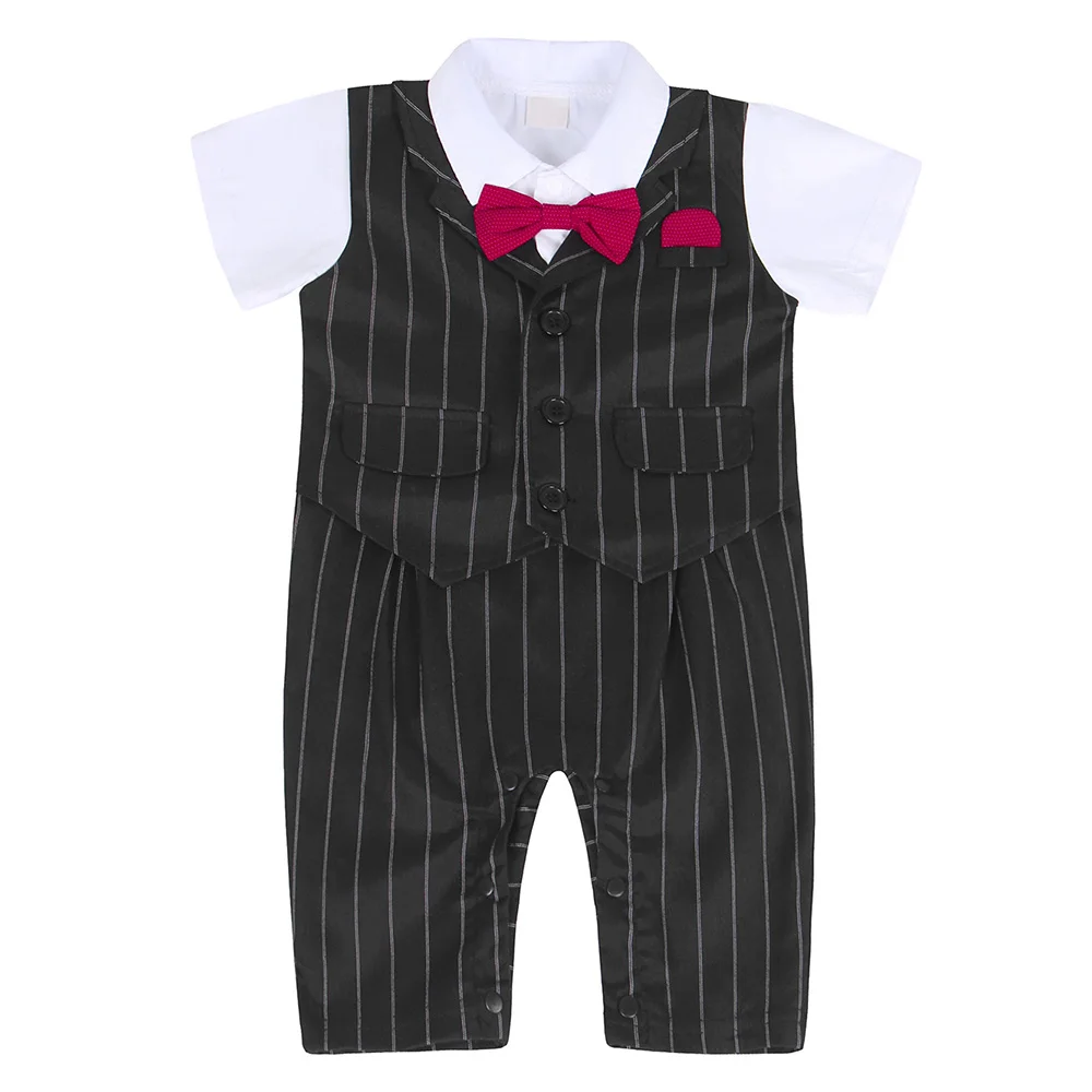 

AmzBarley Newborn baby boys clothes baby Rompers toddler formal suit one-piece infant Bow tie Costumes for 3M-12M boys