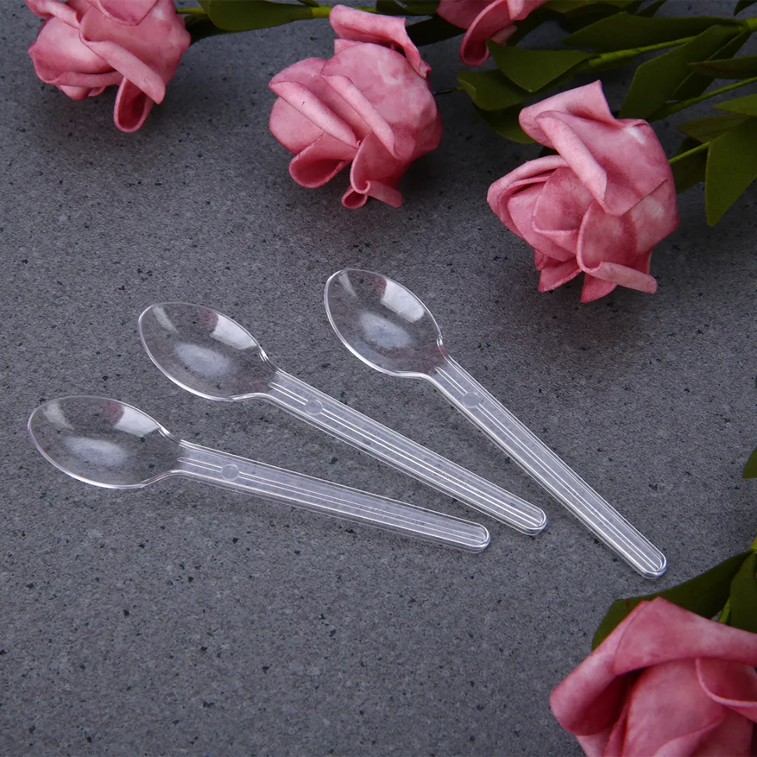 

25/50pcs Disposable Plastic Spoon Mini Ice Cream Spoon Dessert Scoop Western Wedding Party Tableware Kitchen Accessories