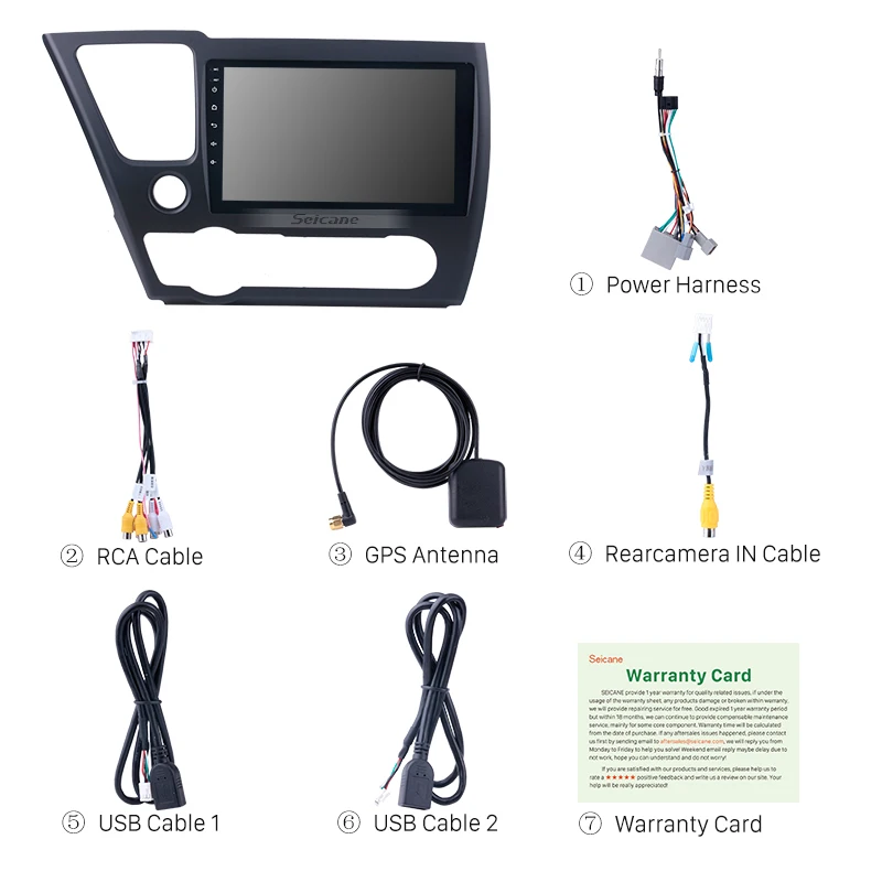 Cheap Seicane 2 Din 9" Android 8.1 Car GPS Navigation Radio Multimedia Player For 2014 2015 2016 2017 HONDA CIVIC Support 3G Wifi SWC 3