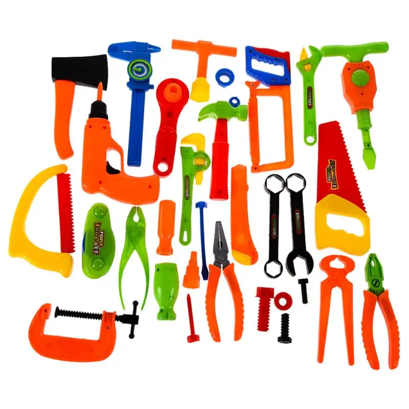 

32pcs/set Child's Builders Plastic Fancy Dress Accessories Set Tool Sets Montessori Educational Toys for children Christmas Gift