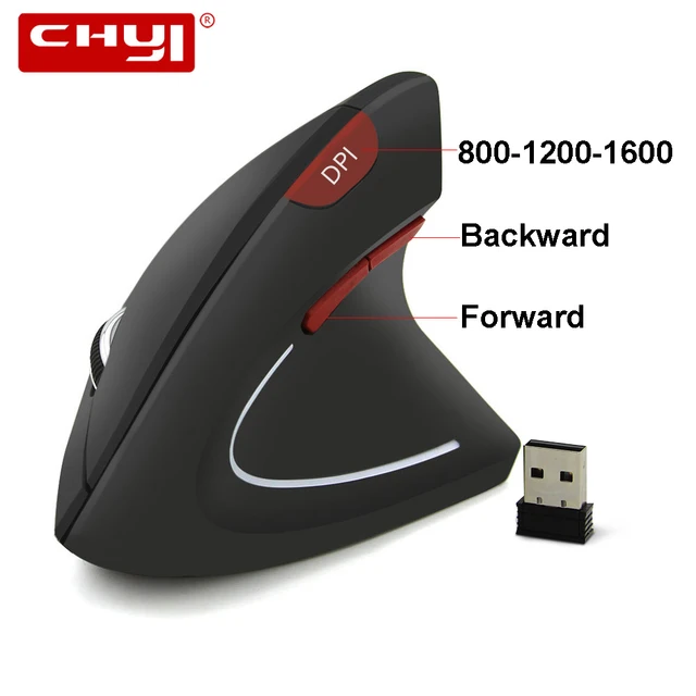 Best Offers CHYI 2.4G Wireless Vertical Ergonomic Mouse Red DPI 800/1200/1600 USB Optical Gamer Gaming Mice With Mousepad For PC Video Game