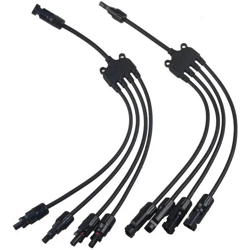

1 Set MC4 Solar Style Y Branch Adapter Connectors 1 to 4 Male and Female Panel Cable Photovoltaic Connector Adapter