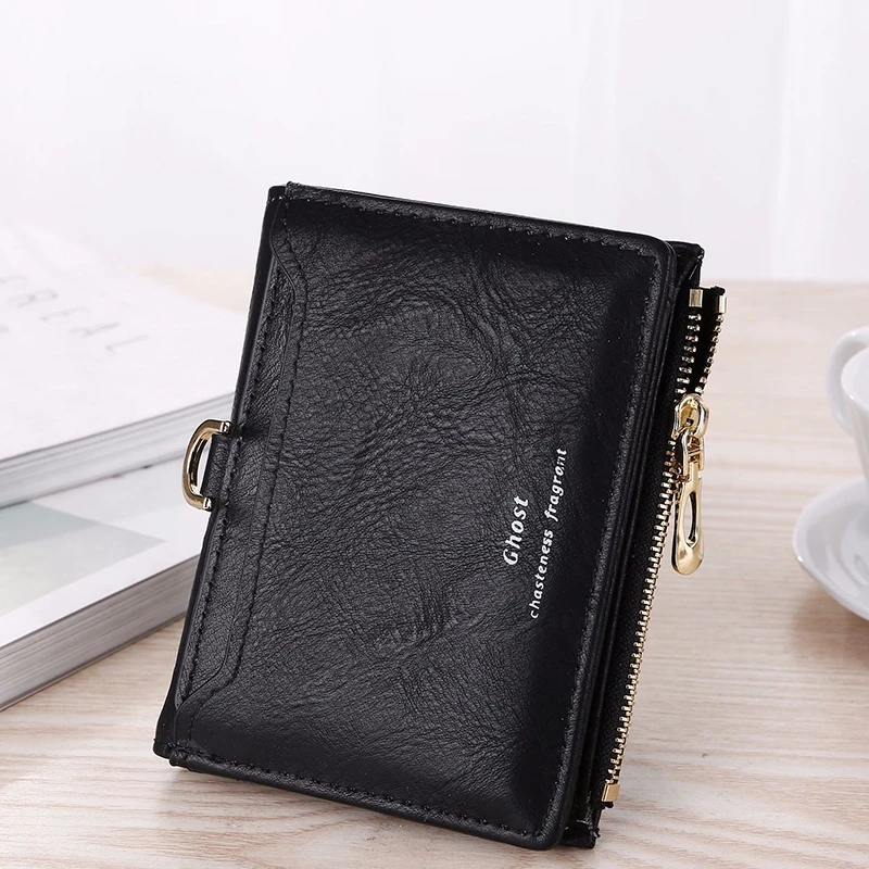 

Matte Retro Simple Ladies Wallet Casual Fashion Zipper Card Purse Women's Hand-Held Wallet Leather Multi-Card Slots Bag