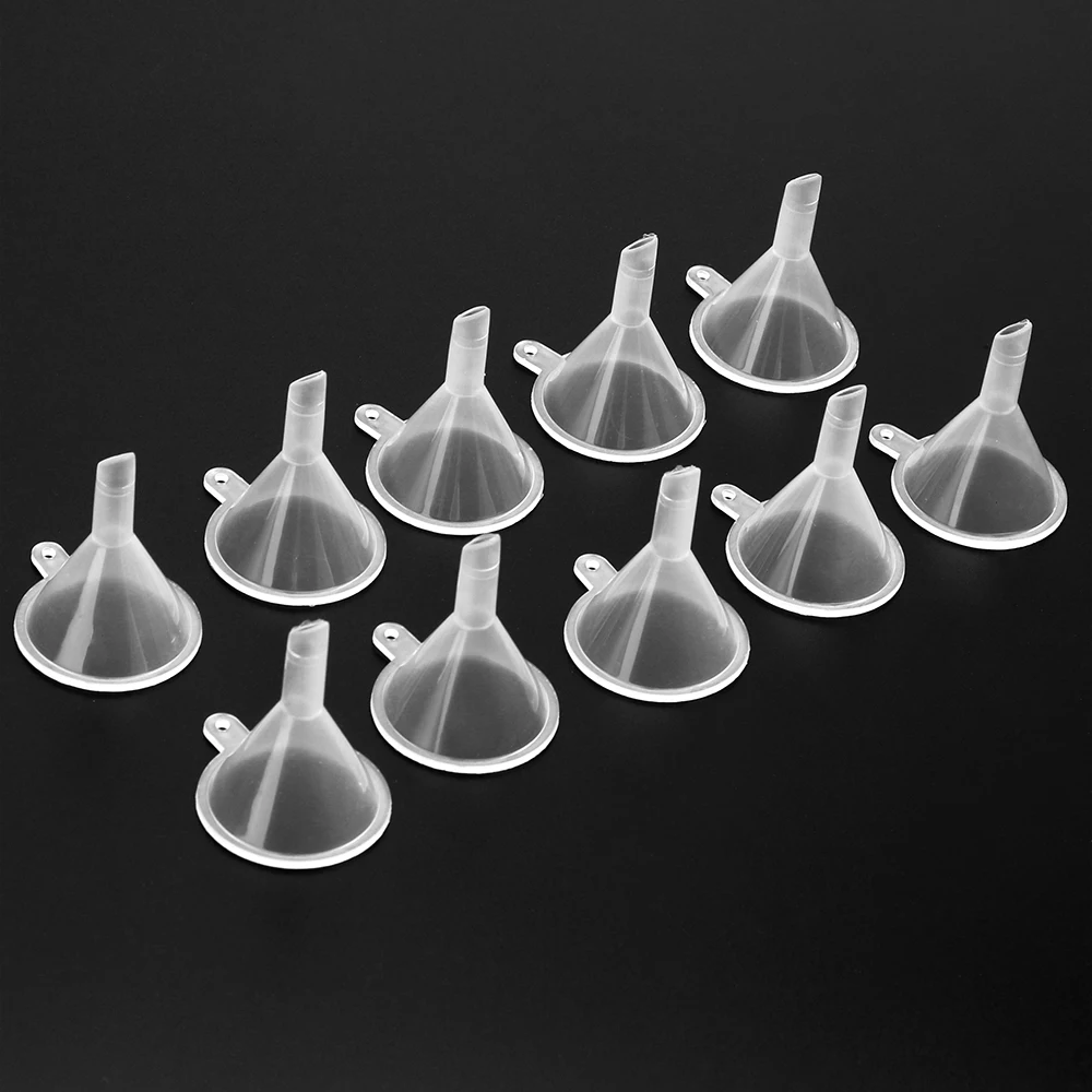 10pcs/set Bar Wine Flask Funnel Mini PP Small Mouth Funnels for Filling Hip Flask Narrow Mouth