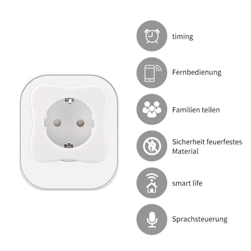ALLOYSEED штепсельная вилка европейского стандарта WiFi умная розетка 100 240 В 10A умный