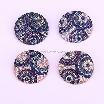 

5Pcs Fashion Statement Copper Micro Pave Cubic Zirconia Round Charms Pendant For Women Necklace