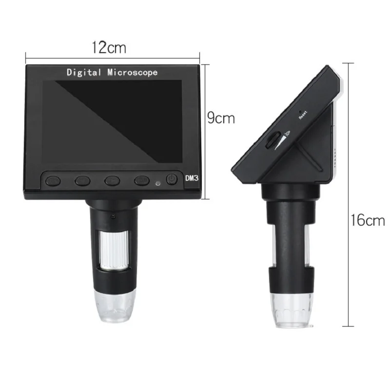 1000X Digital Microscope 2.0 5.0 MP Electronic Video Microscope 4.3 Inch Display with 8 LED Stand for PCB Motherboard Repairing