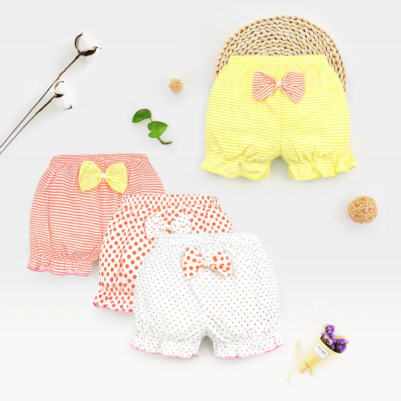 New Spring Xiaxiaotong Underpants Men And Women Baby Four Angle Pants Bow Wave Point Lovely Other Clothes Pure Cotton | Мать и ребенок