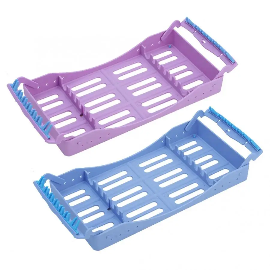 

2 Colors Dental Plastic Sterilization Rack Instrument Placement Dental Tools Disinfection Box