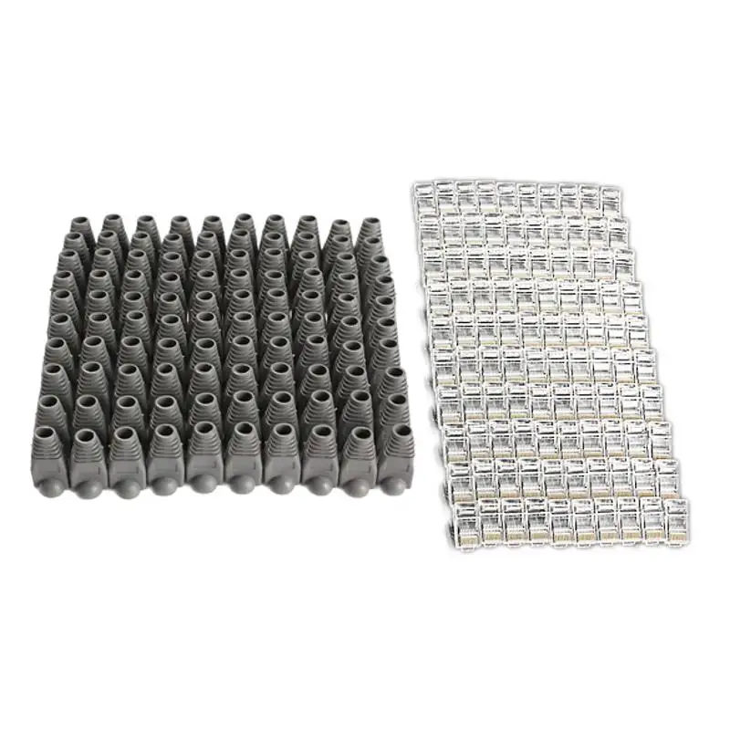 

RJ45 RJ-45 Connectors Modular 100 Plug+Boots Pack Adapter for Network Card
