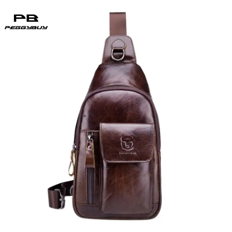 BULLCAPTAIN сумки на плечо для мужчин кожаный чехол для телефона нагрудные карманы на ремне