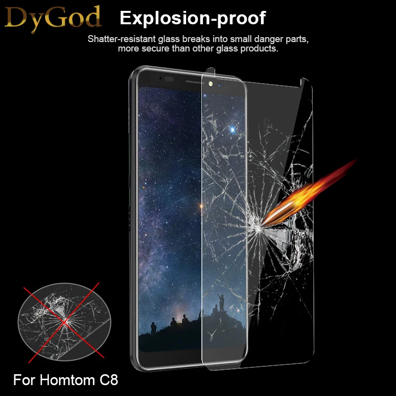 

DyGod For Homtom C8 Tempered Glass 5.5inch Front Glass Screen Protector Film For Homtom C8 Phone Replacement Parts
