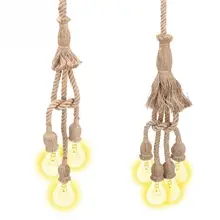 0,5 м E27 держатель лампы винтажная пеньковая веревка держатель лампы Потолочный светильник база подвесной светильник держатель лампы 85-265 V