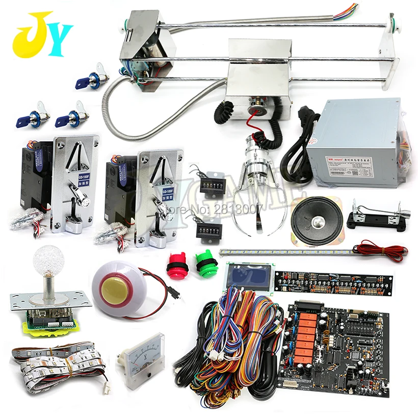 Игровой торговый автомат с когтевым краном DIY kit с игровой доской 53 см козловой блок питания GD100F монетоприемник джойстик светодиодный B