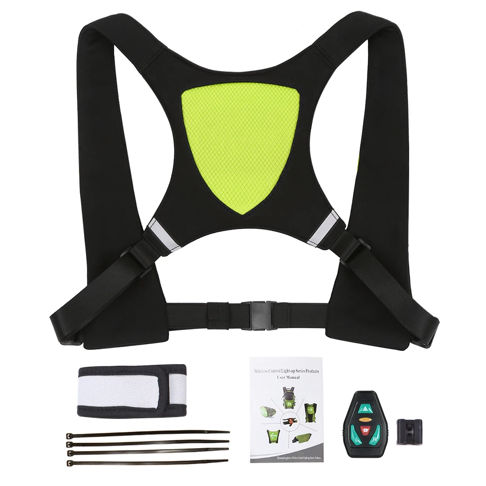 

Lixada Bicycle Bag USB Reflective Vest with LED Turn Signal Light Remote Control Sport Safety Bag Gear for Cycling Jogging