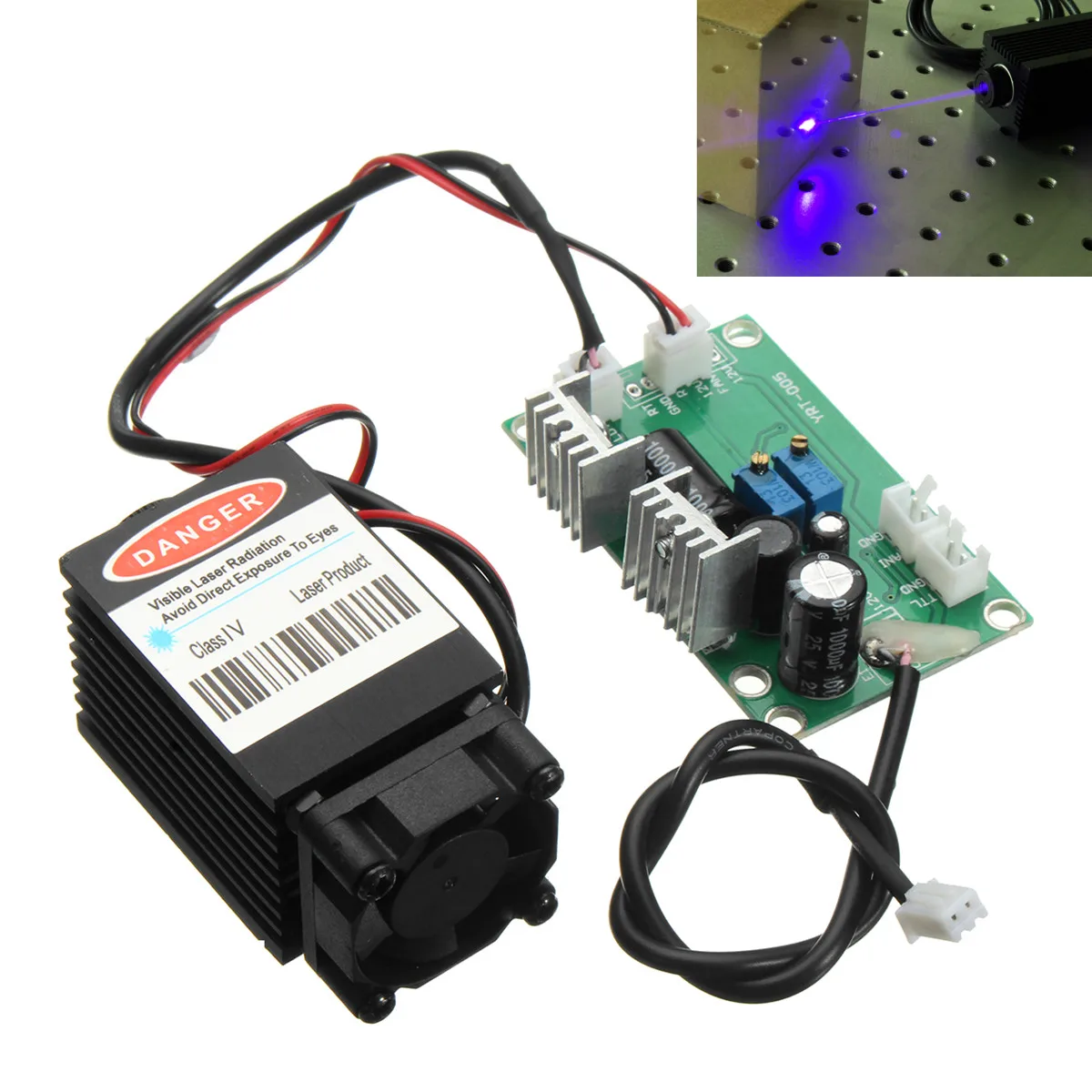 

Focusable high power 1.6W 450nm blue laser module with TTL 12V input Wood carving DIY Laser engraver accessories